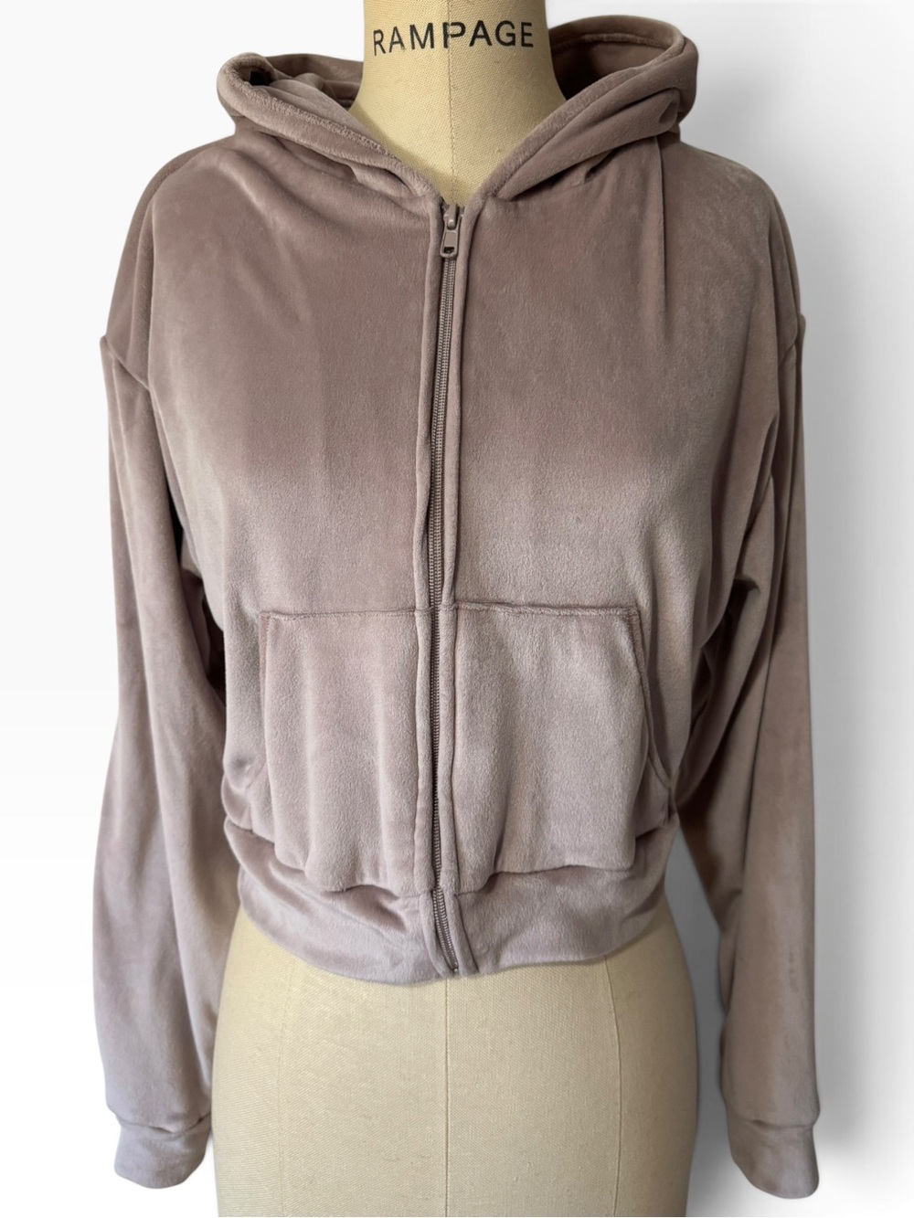 SKIMS Velour Zip Up Hoodie Dusk Dusty Mauve Pink Size M